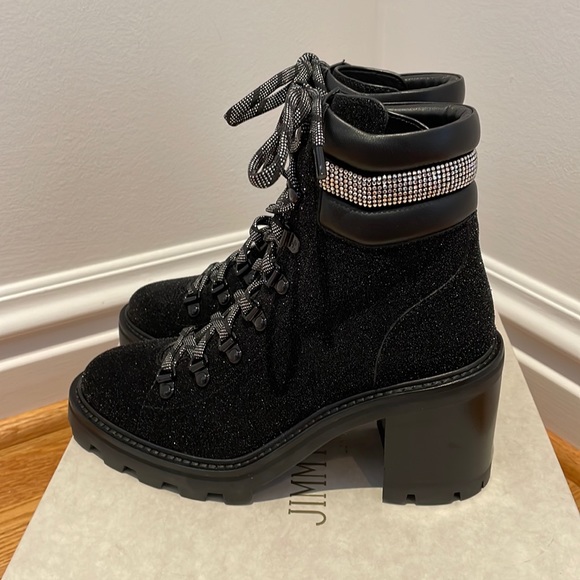 Jimmy Choo, Eshe 65 Glitter Hiking Boot, Brand New in Box - Picture 5 of 11